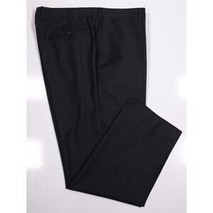 Suitsupply Brescia Solid Charcoal Gray Flat Front Wool Dress Pant Trousers 38x29